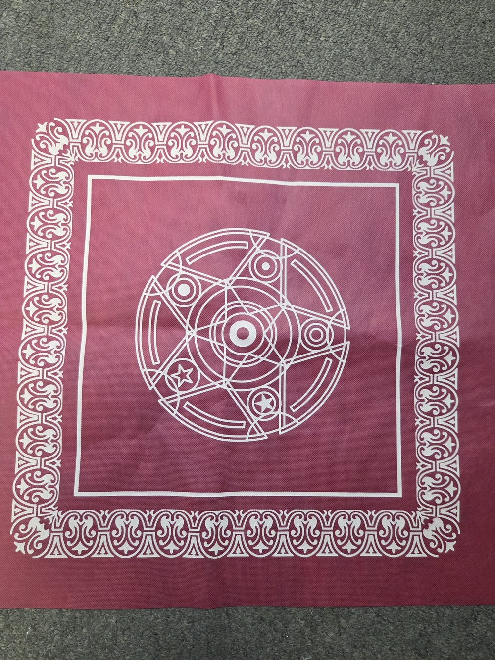 Bandana-Style Pink Decorative Alter Cloth with White Celestial Print